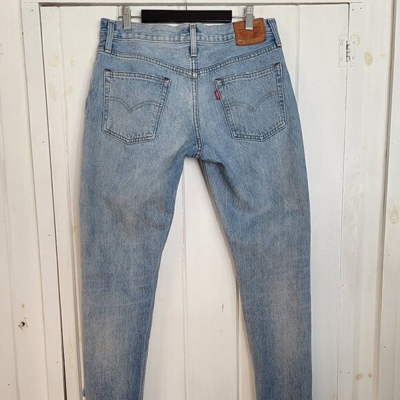 Levi's Button Fly 501 CT Ripped Jean Size 27 - Picture 1 of 14